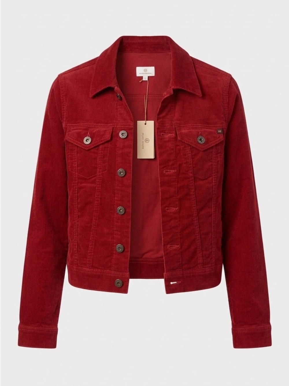 Ag Adriano Goldschmied Red Corduroy Trucker Jacket
